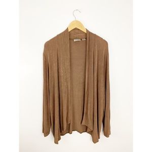 Chico’s Travelers Brown Open Front Cardigan